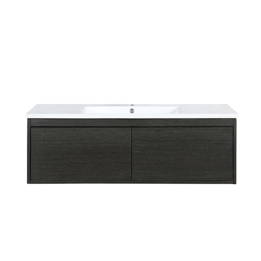 Lexora Sant 48" Iron Charcoal Bathroom Vanity and Acrylic Composite Top with Integrated Sink - Luxe Bathroom Vanities