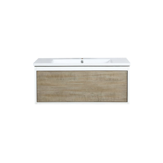 Lexora Scopi 36" Rustic Acacia Bathroom Vanity and Acrylic Composite Top with Integrated Sink - Luxe Bathroom Vanities