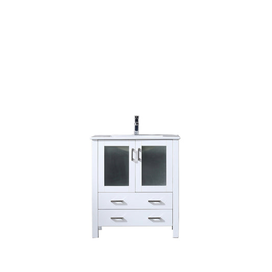 Volez 30" Single Vanity, Integrated Top, White Integrated Square Sink and no Mirror - Luxe Bathroom Vanities Luxury Bathroom Fixtures Bathroom Furniture