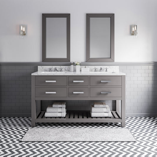 Water Creation Madalyn 60 Inch Double Sink Bathroom Vanity With Faucet - Luxe Bathroom Vanities