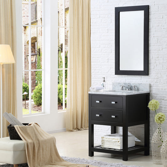 Water Creation 24 Inch Single Sink Bathroom Vanity With Matching Framed Mirror And Faucet From The Madalyn Collection - Luxe Bathroom Vanities