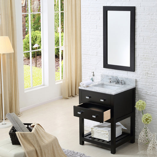 Water Creation 24 Inch Single Sink Bathroom Vanity With Matching Framed Mirror From The Madalyn Collection - Luxe Bathroom Vanities