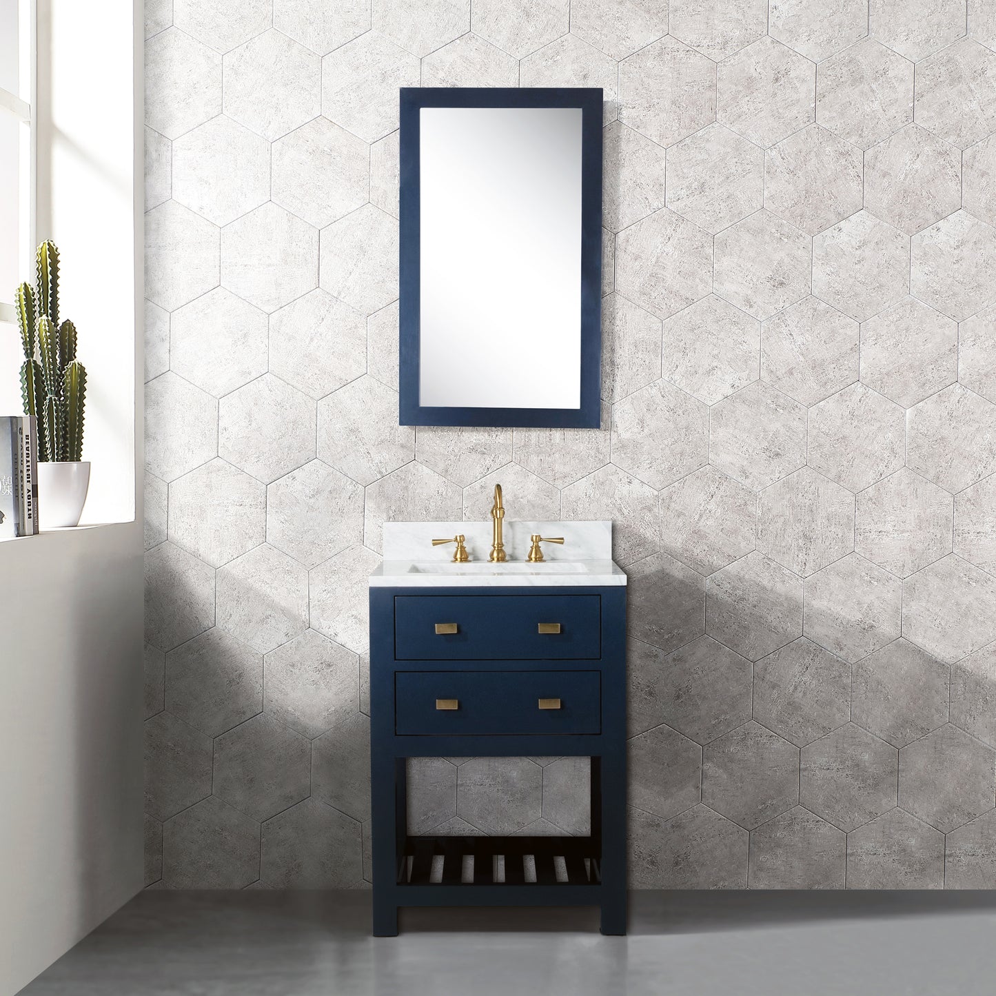 Water Creation 24 Inch Single Sink Bathroom Vanity With F2-0012 Faucet And Mirror From The Madalyn Collection - Luxe Bathroom Vanities