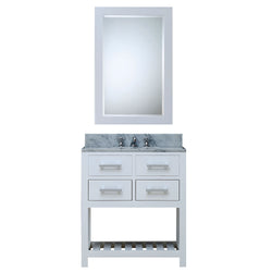 Water Creation 30 Inch Single Sink Bathroom Vanity With Matching Framed Mirror From The Madalyn Collection - Luxe Bathroom Vanities