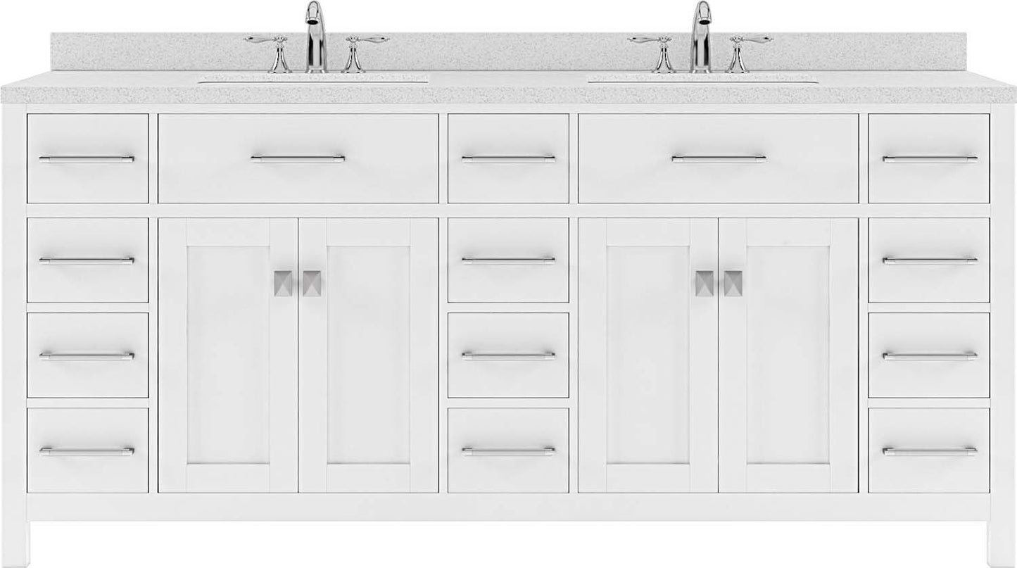 Virtu USA Caroline Parkway 72" Double Bath Vanity with Dazzle White Top and Round Sink - Luxe Bathroom Vanities Luxury Bathroom Fixtures Bathroom Furniture