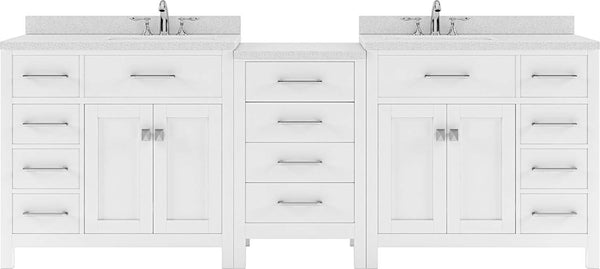 Virtu USA Caroline Parkway 93" Double Bath Vanity with Dazzle White Top and Round Sink - Luxe Bathroom Vanities Luxury Bathroom Fixtures Bathroom Furniture