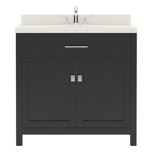 Virtu USA Caroline 36" Single Bath Vanity with White Quartz Top and Square Sink - Luxe Bathroom Vanities