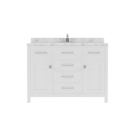 Virtu USA Caroline 48" Single Bath Vanity in Gray with White Quartz Top and Square Sink - Luxe Bathroom Vanities
