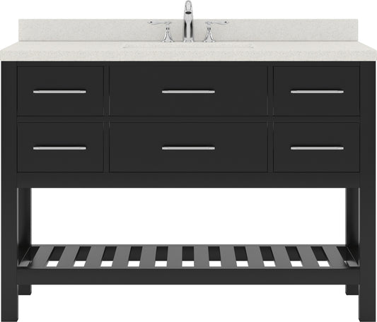 Virtu USA Caroline Estate 48" Single Bath Vanity with White Quartz Top and Square Sink - Luxe Bathroom Vanities