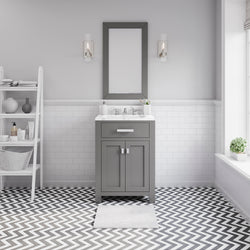 Water Creation Madison 24 Inch Single Sink Bathroom Vanity With Matching Framed Mirror And Faucet - Luxe Bathroom Vanities