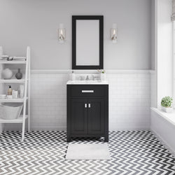 Water Creation Madison 24 Inch Single Sink Bathroom Vanity With Matching Framed Mirror And Faucet - Luxe Bathroom Vanities