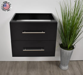 Volpa Napa 24" Modern Wall-Mounted Floating Bathroom Vanity with Round Handles Cabinet Only - Luxe Bathroom Vanities Luxury Bathroom Fixtures Bathroom Furniture