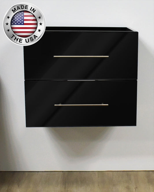 Volpa Napa 30" Modern Wall-Mounted Floating Bathroom Vanity with Round Handles Cabinet Only - Luxe Bathroom Vanities Luxury Bathroom Fixtures Bathroom Furniture