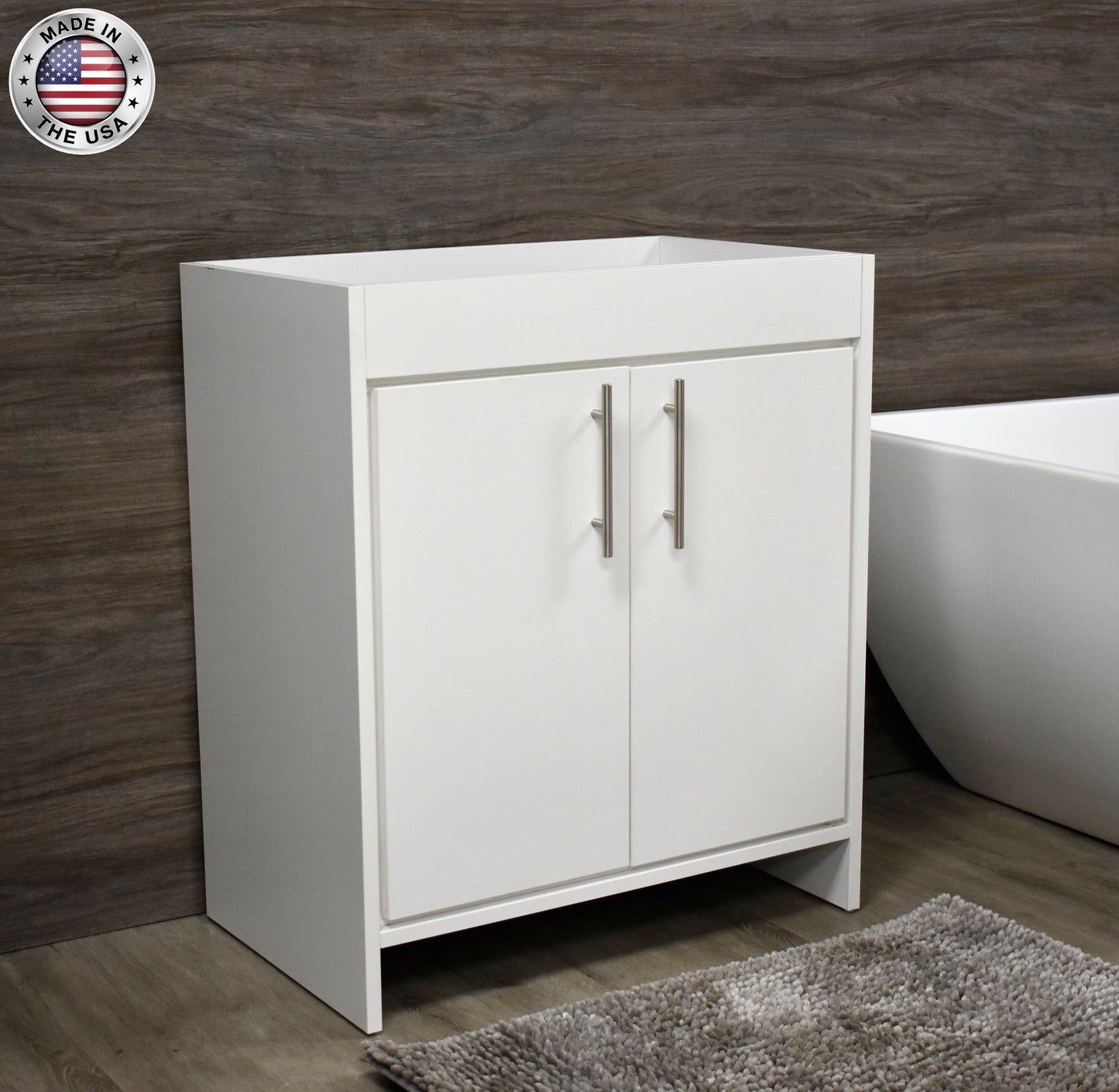 Volpa Villa 36" Modern Bathroom Vanity with Brushed Nickel Round Handles Cabinet Only - Luxe Bathroom Vanities Luxury Bathroom Fixtures Bathroom Furniture
