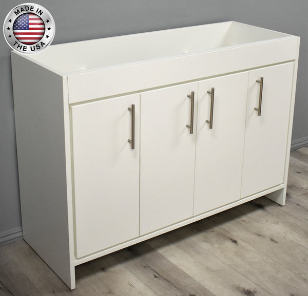 Volpa Villa 48" Modern Bathroom Vanity with Brushed Nickel Round Handles Cabinet Only - Luxe Bathroom Vanities Luxury Bathroom Fixtures Bathroom Furniture