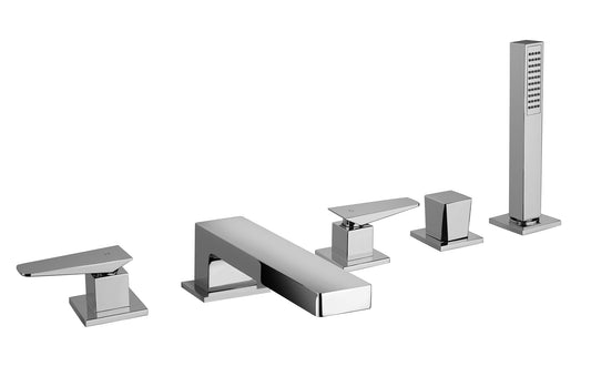 LaToscana QUADRO Roman Tub with Lever Handles and a Diverter with Hand Held Shower - Luxe Bathroom Vanities