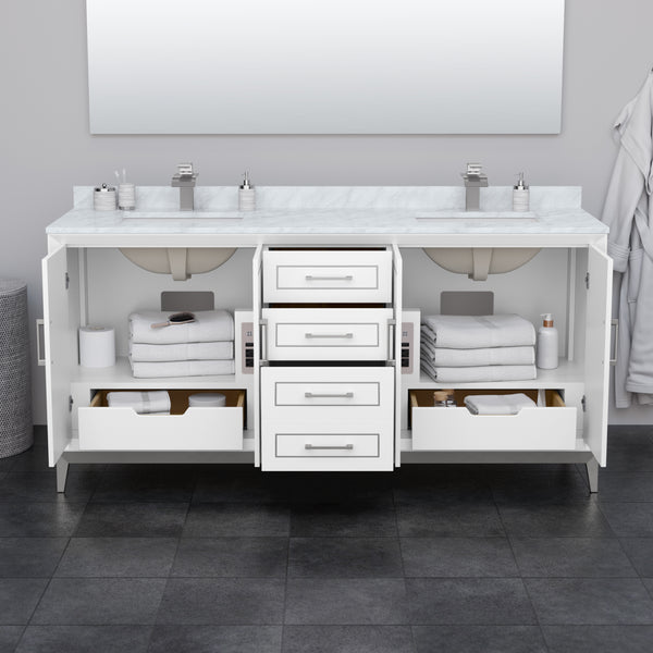 Wyndham Marlena 72 Inch Double Bathroom Vanity No Counter Top No Sink - Luxe Bathroom Vanities