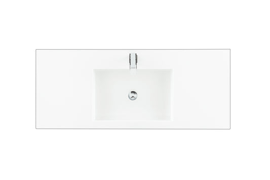 James Martin 48" Single Top, Composite Stone, Glossy White Finish - Luxe Bathroom Vanities