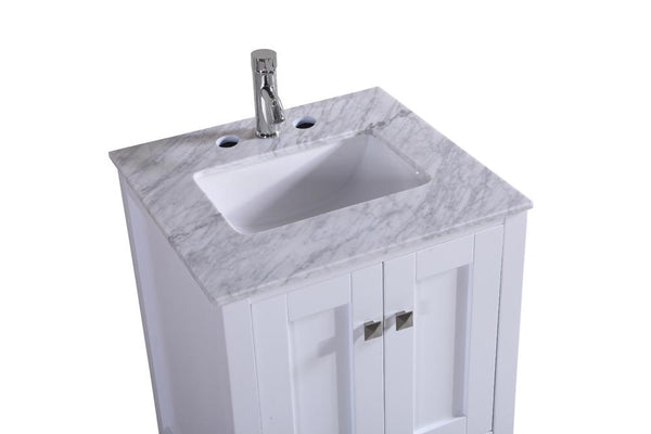 Totti Shaker 24" Transitional Bathroom Vanity with White Carrera Countertop - Luxe Bathroom Vanities Luxury Bathroom Fixtures Bathroom Furniture
