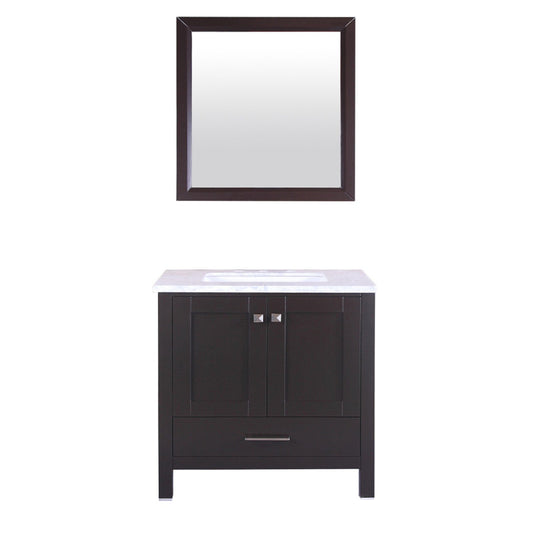 Totti Shaker 30" Transitional Bathroom Vanity with White Carrera Countertop - Luxe Bathroom Vanities Luxury Bathroom Fixtures Bathroom Furniture