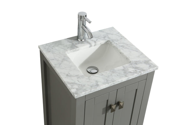 Eviva London 30" Transitional Grey bathroom vanity with white Carrara marble countertop - Luxe Bathroom Vanities Luxury Bathroom Fixtures Bathroom Furniture