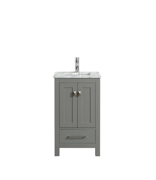 Eviva London 30" Transitional Grey bathroom vanity with white Carrara marble countertop - Luxe Bathroom Vanities Luxury Bathroom Fixtures Bathroom Furniture