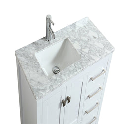 Eviva London 42 in. Transitional Espresso bathroom vanity with White Carrara Marble Countertop - Luxe Bathroom Vanities Luxury Bathroom Fixtures Bathroom Furniture