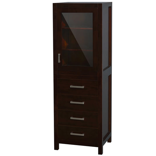 24 inch Linen Tower with Shelved Cabinet Storage and 4 Drawers - Luxe Bathroom Vanities Luxury Bathroom Fixtures Bathroom Furniture