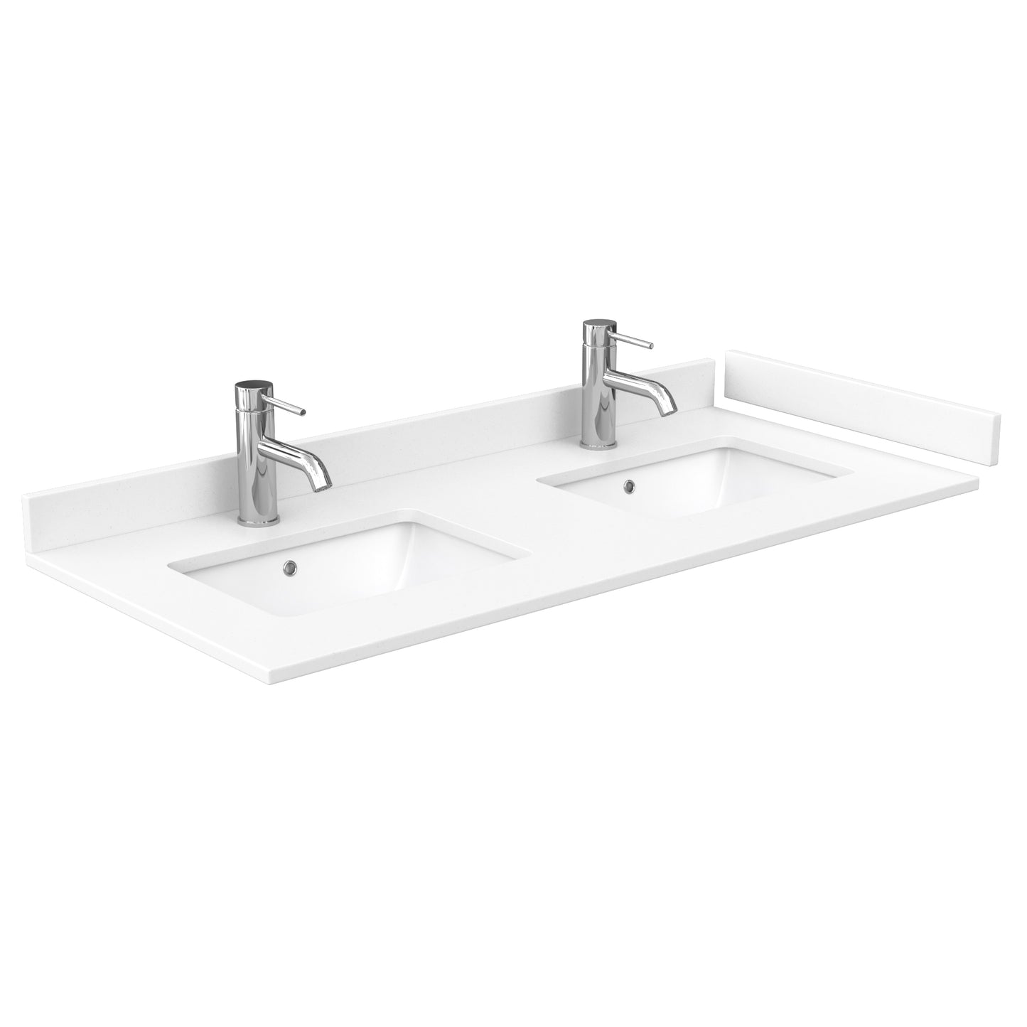 Wyndham Avery 48 Inch Double Bathroom Vanity White Cultured Marble Countertop, Undermount Square Sinks in Matte Black Trim with 46 Inch Mirror - Luxe Bathroom Vanities