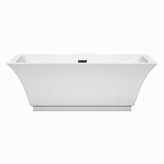 Wyndham Collection Galina 67 Inch Freestanding Bathtub in White with  Drain and Overflow Trim - Luxe Bathroom Vanities