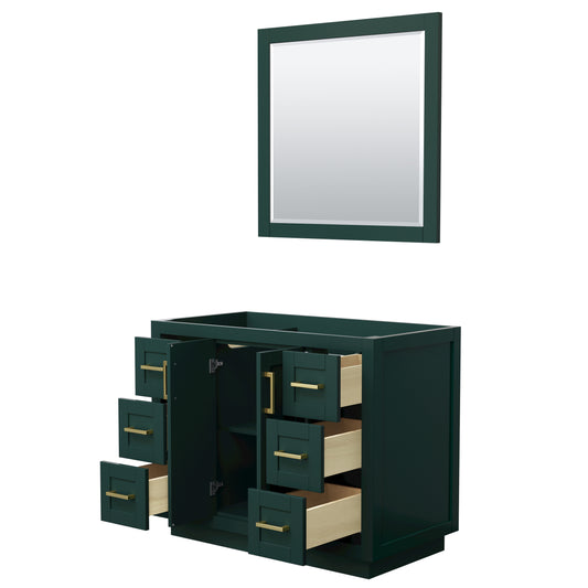 Wyndham Miranda 42 Inch Single Bathroom Vanity in Green with Trim - Luxe Bathroom Vanities
