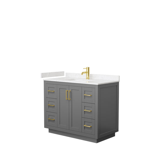 Wyndham Miranda 42 Inch Dark Gray Single Bathroom Vanity - Luxe Bathroom Vanities