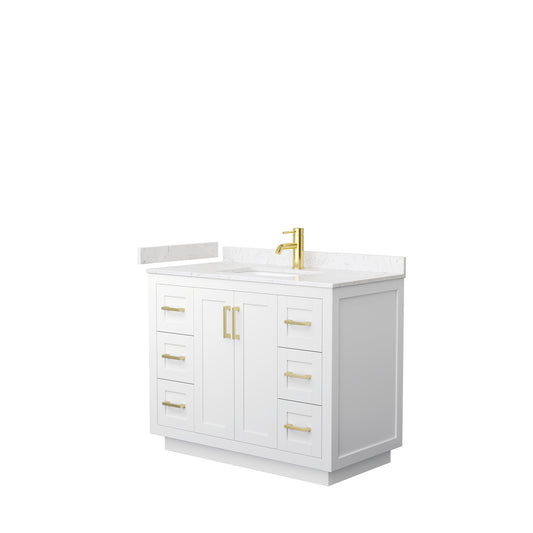 Wyndham Miranda 42 Inch White Single Bathroom Vanity - Luxe Bathroom Vanities