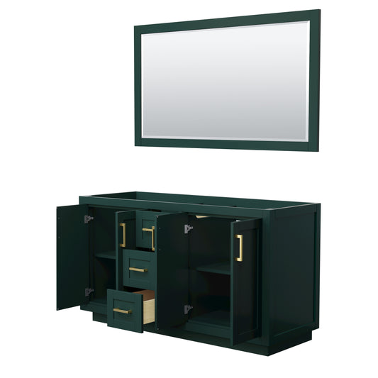 Wyndham Miranda 60 Inch Double Bathroom Vanity in Green with Trim - Luxe Bathroom Vanities