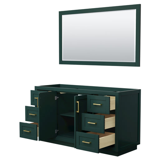Wyndham Miranda 60 Inch Single Bathroom Vanity in Green with Trim - Luxe Bathroom Vanities