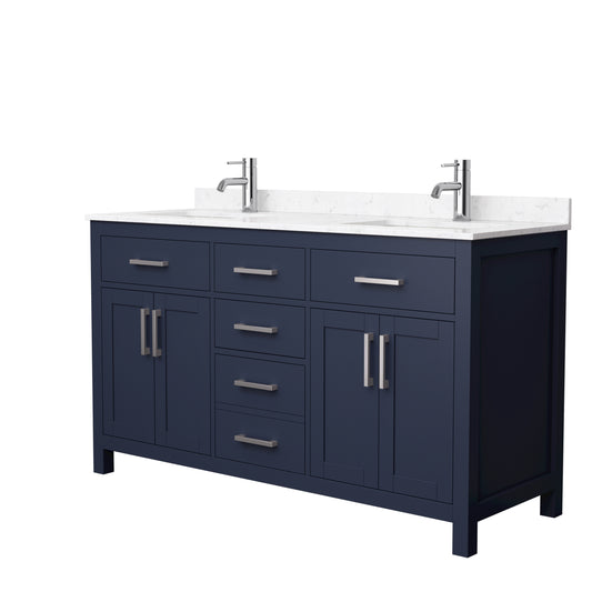 Wyndham Beckett 60 Inch Double Bathroom Vanity Undermount Square Sinks - Luxe Bathroom Vanities