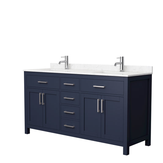 Wyndham Beckett 66 Inch Double Bathroom Vanity in Undermount Square Sinks - Luxe Bathroom Vanities