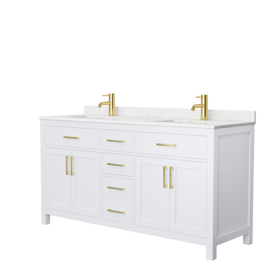 Wyndham Beckett 66 Inch White Double Bathroom Vanity - Luxe Bathroom Vanities