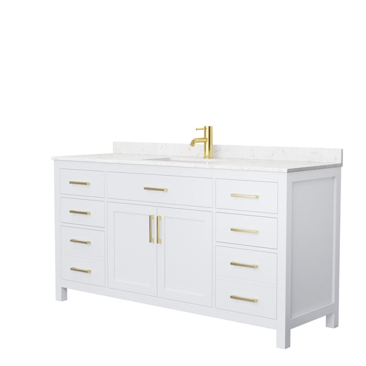 Wyndham Beckett 66 Inch White Single Bathroom Vanity - Luxe Bathroom Vanities