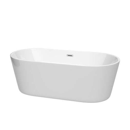 67 inch Freestanding Bathtub in White with Drain and Overflow Trim - Luxe Bathroom Vanities Luxury Bathroom Fixtures Bathroom Furniture