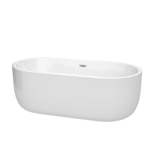 67 inch Freestanding Bathtub in White with Drain and Overflow Trim - Luxe Bathroom Vanities Luxury Bathroom Fixtures Bathroom Furniture