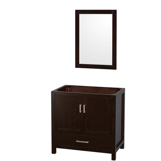 36 inch Single Bathroom Vanity, No Countertop, No Sink, and 24 inch Mirror - Luxe Bathroom Vanities Luxury Bathroom Fixtures Bathroom Furniture