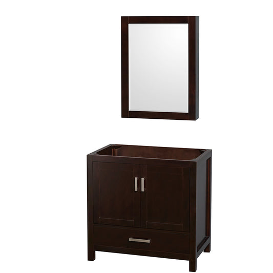 36 inch Single Bathroom Vanity, No Countertop, No Sink, and Medicine Cabinet - Luxe Bathroom Vanities Luxury Bathroom Fixtures Bathroom Furniture