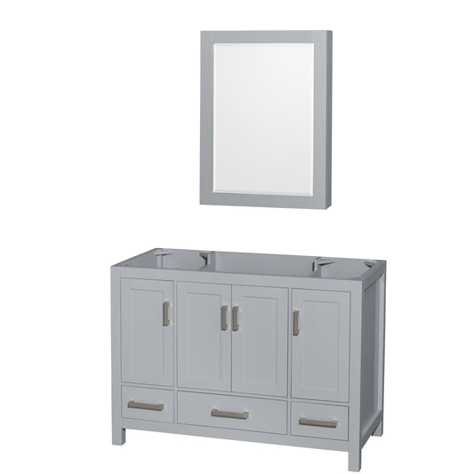 48 inch Single Bathroom Vanity in Gray, No Countertop, No Sink, and Medicine Cabinet - Luxe Bathroom Vanities Luxury Bathroom Fixtures Bathroom Furniture