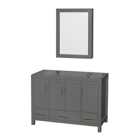 48 inch Single Bathroom Vanity in Dark Gray, No Countertop, No Sink, and Medicine Cabinet - Luxe Bathroom Vanities Luxury Bathroom Fixtures Bathroom Furniture