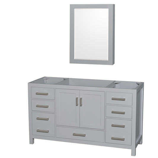 60 inch Single Bathroom Vanity in Gray, No Countertop, No Sink, and Medicine Cabinet - Luxe Bathroom Vanities Luxury Bathroom Fixtures Bathroom Furniture