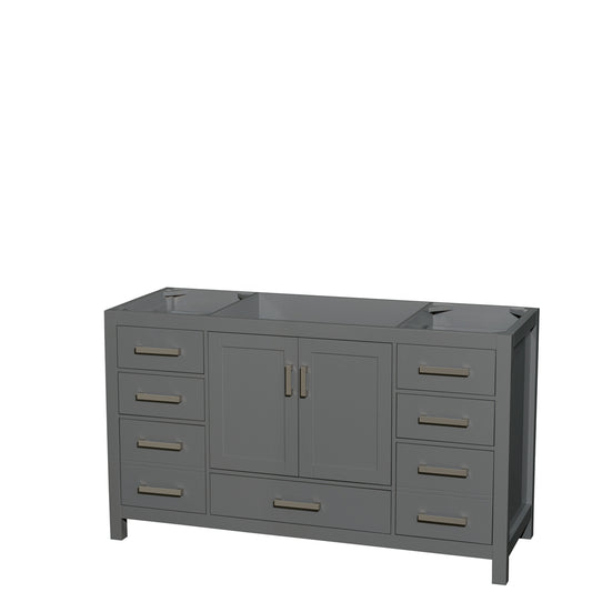 60 inch Single Bathroom Vanity in Dark Gray, No Countertop, No Sink, and No Mirror - Luxe Bathroom Vanities Luxury Bathroom Fixtures Bathroom Furniture