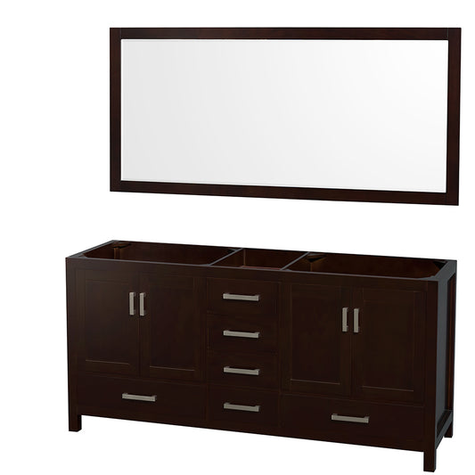 72 inch Double Bathroom Vanity, No Countertop, No Sinks, and 70 inch Mirror - Luxe Bathroom Vanities Luxury Bathroom Fixtures Bathroom Furniture
