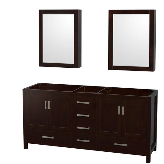 72 inch Double Bathroom Vanity, No Countertop, No Sinks, and Medicine Cabinets - Luxe Bathroom Vanities Luxury Bathroom Fixtures Bathroom Furniture