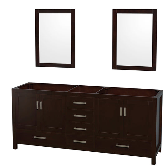 80 inch Double Bathroom Vanity, No Countertop, No Sinks, and 24 inch Mirrors - Luxe Bathroom Vanities Luxury Bathroom Fixtures Bathroom Furniture